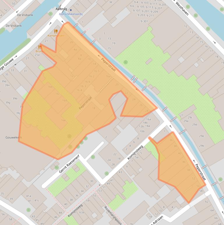 Kaart van postcodegebied 2801RE.