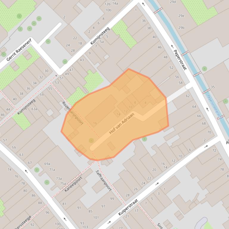 Kaart van postcodegebied 2801RK.