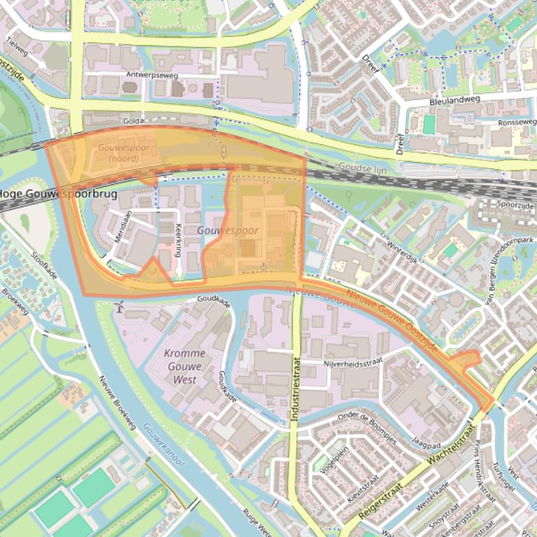 Kaart van postcodegebied 2801SB.