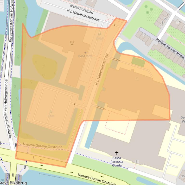 Kaart van postcodegebied 2801SC.