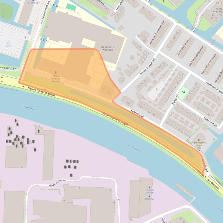 Kaart van postcodegebied 2801SH.