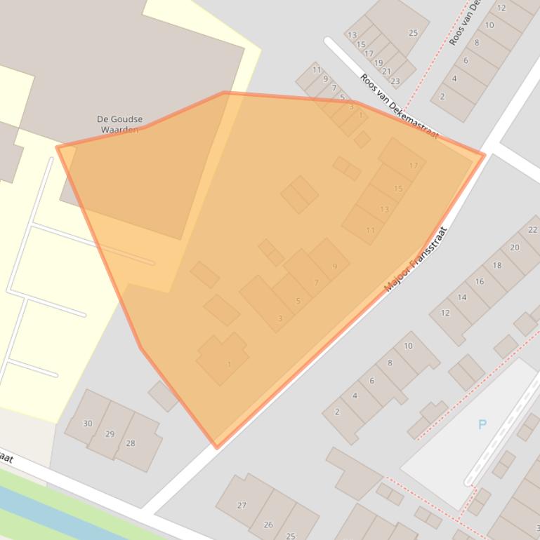 Kaart van postcodegebied 2801SR.