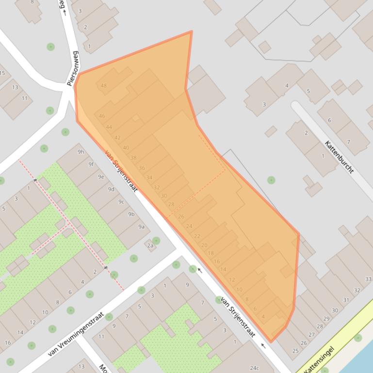 Kaart van postcodegebied 2801TG.
