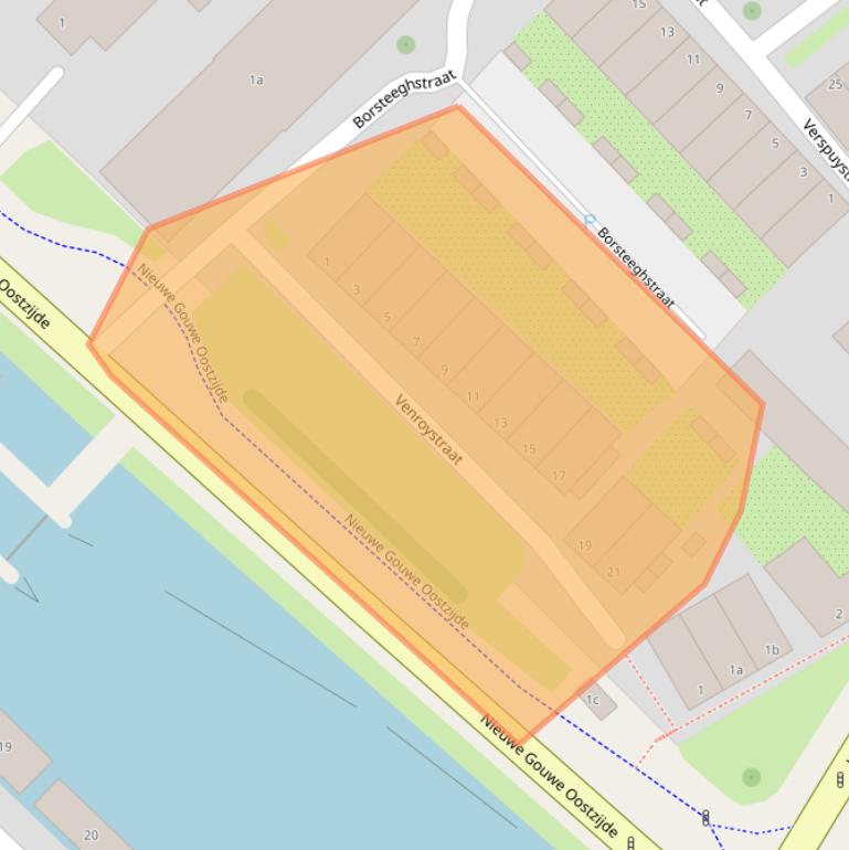 Kaart van postcodegebied 2801TL.