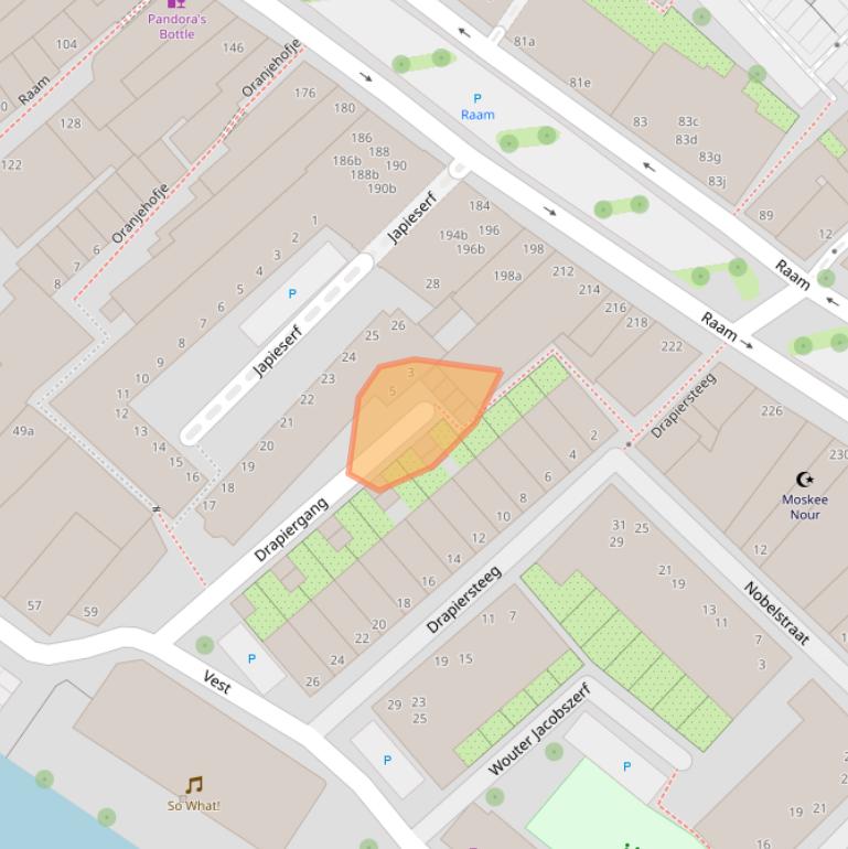 Kaart van postcodegebied 2801TP.