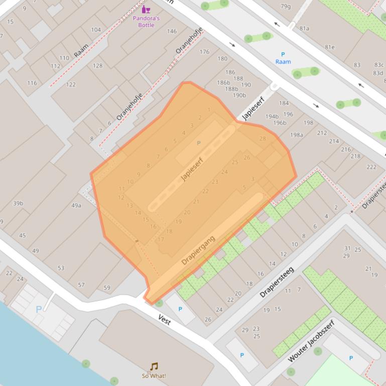 Kaart van postcodegebied 2801TR.