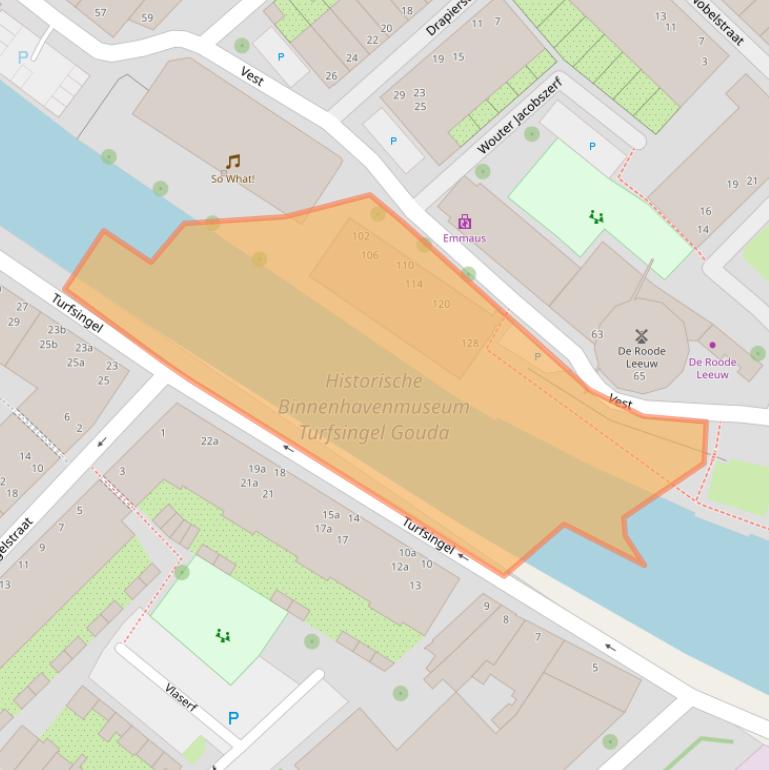 Kaart van postcodegebied 2801TW.