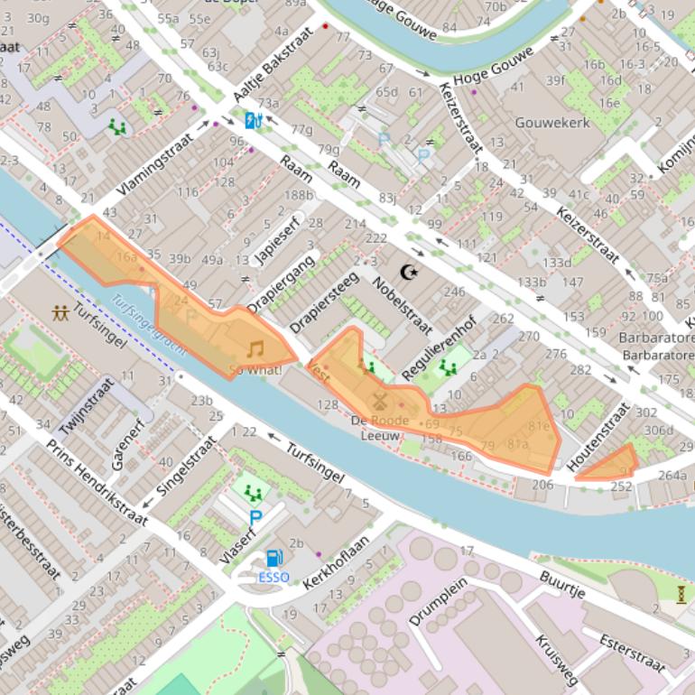 Kaart van postcodegebied 2801VE.
