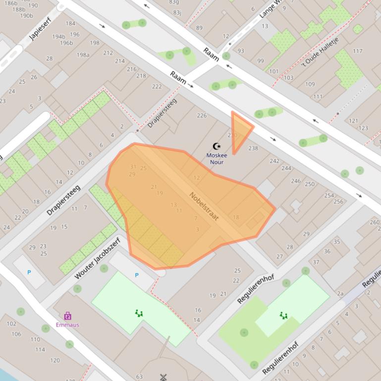 Kaart van postcodegebied 2801VZ.