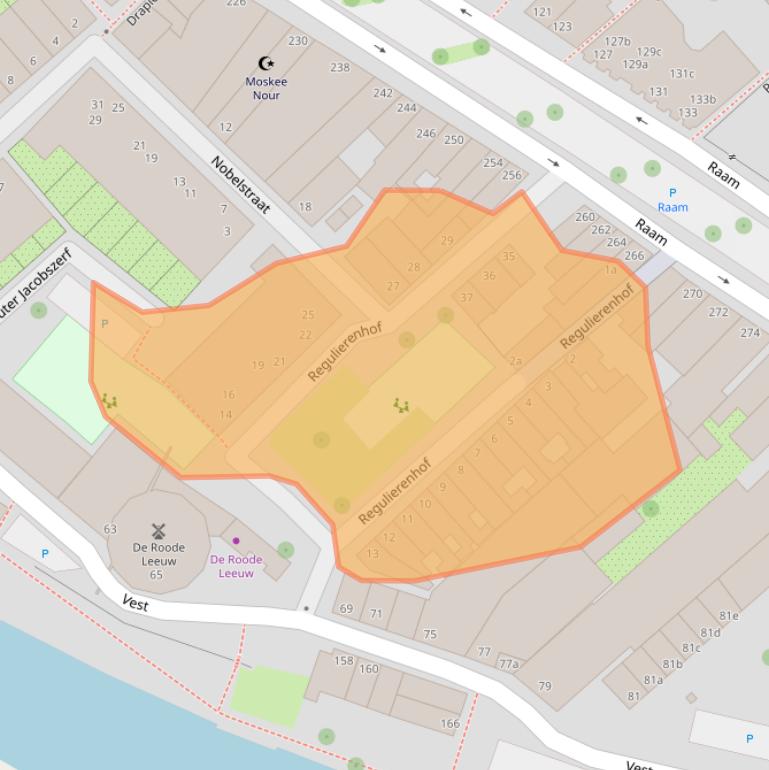 Kaart van postcodegebied 2801WB.