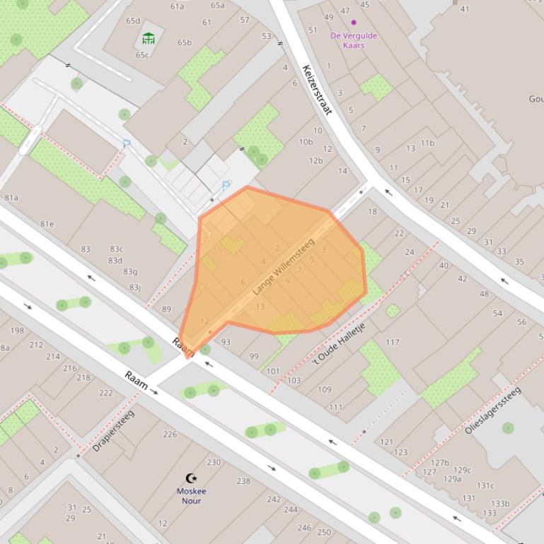 Kaart van postcodegebied 2801WC.