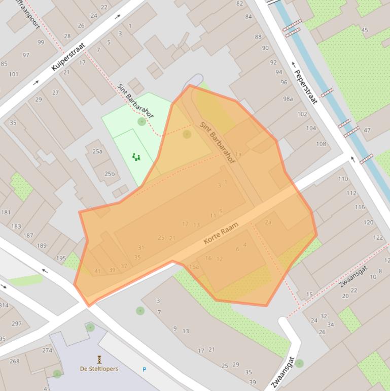 Kaart van postcodegebied 2801WE.