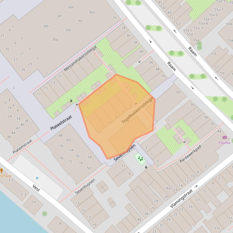 Kaart van postcodegebied 2801WL.