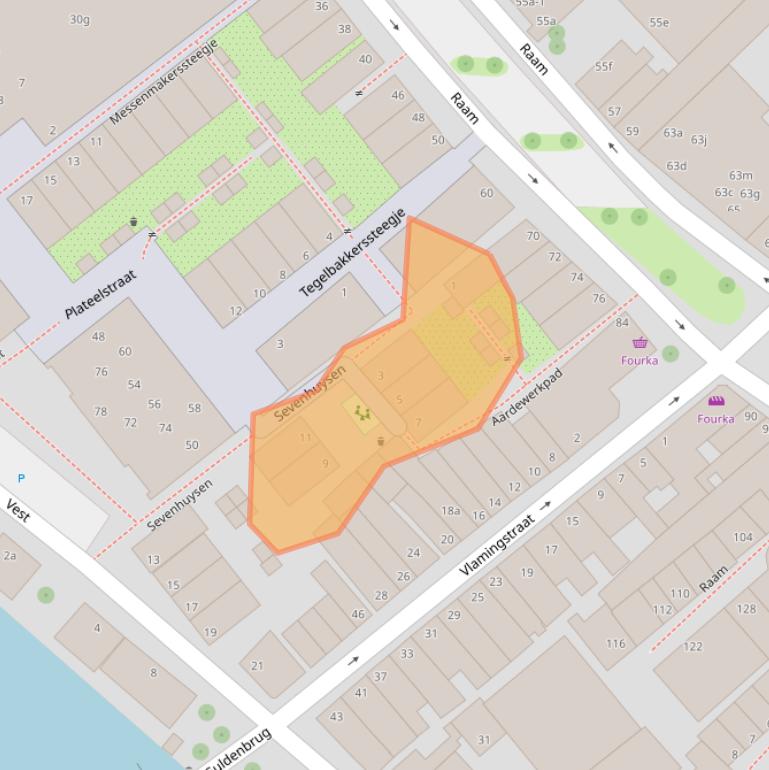 Kaart van postcodegebied 2801WN.