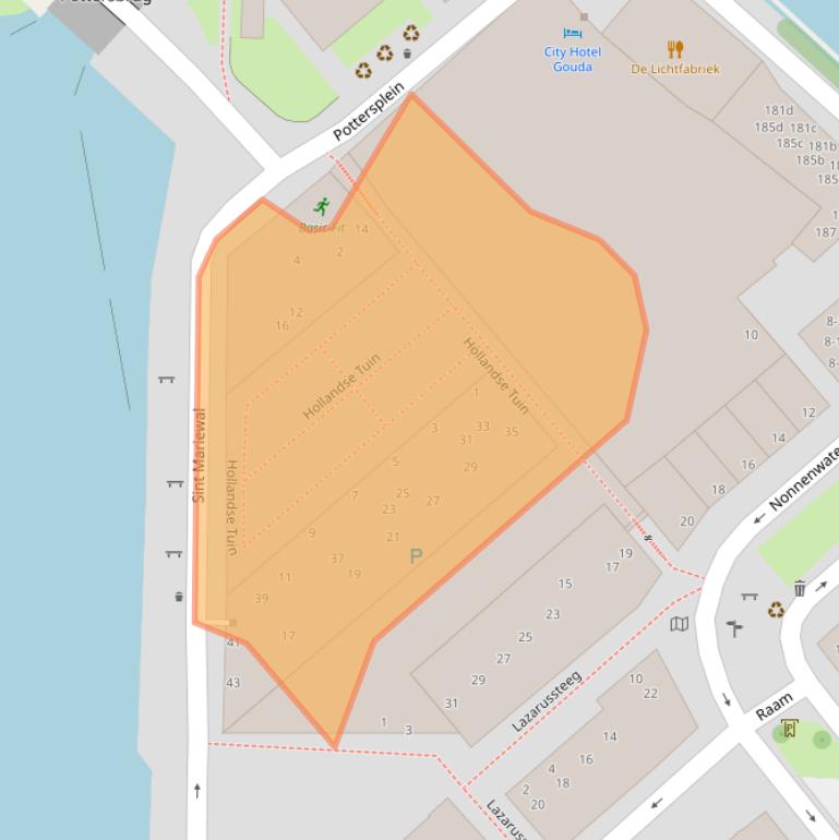 Kaart van postcodegebied 2801WS.