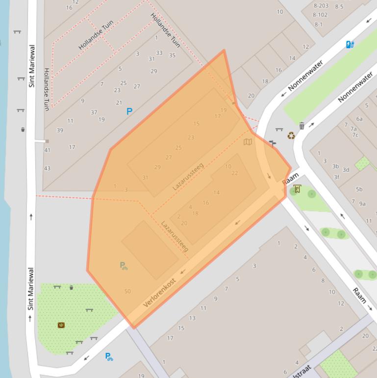 Kaart van postcodegebied 2801WV.