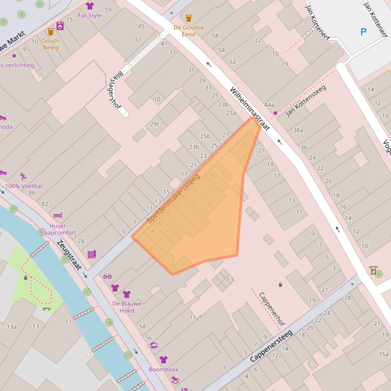 Kaart van postcodegebied 2801XN.