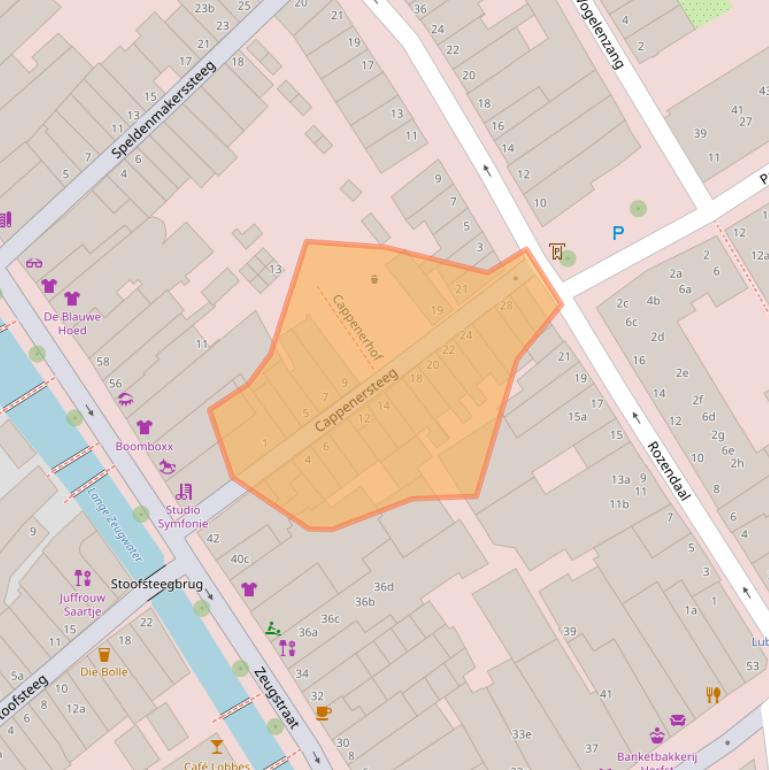 Kaart van postcodegebied 2801XP.