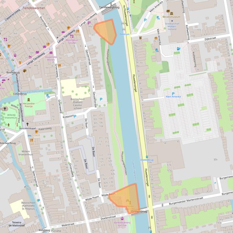 Kaart van postcodegebied 2801XT.