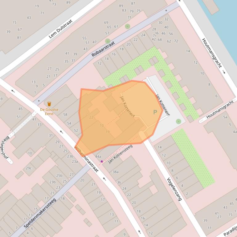 Kaart van postcodegebied 2801XX.