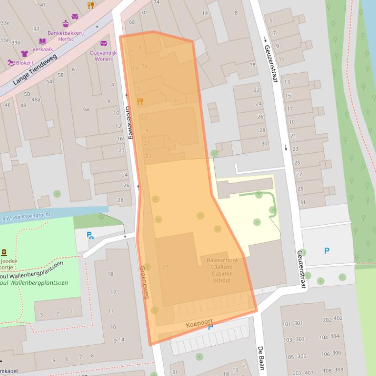 Kaart van postcodegebied 2801ZA.