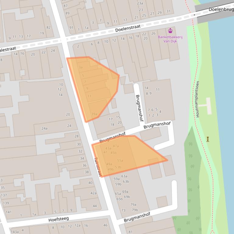 Kaart van postcodegebied 2801ZN.