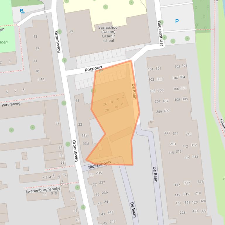 Kaart van postcodegebied 2801ZX.