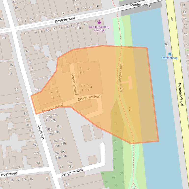 Kaart van postcodegebied 2801ZZ.