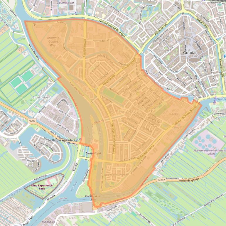 Kaart van postcodegebied 2802.