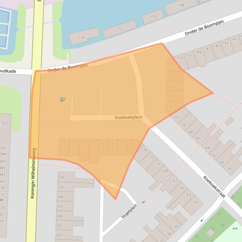 Kaart van postcodegebied 2802AD.