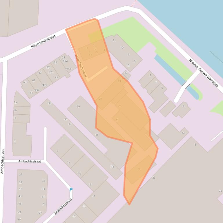 Kaart van postcodegebied 2802AG.