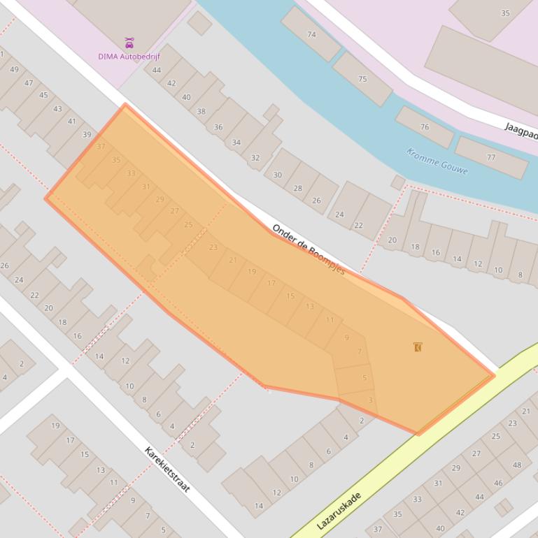 Kaart van postcodegebied 2802AP.