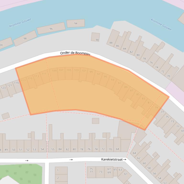 Kaart van postcodegebied 2802AS.
