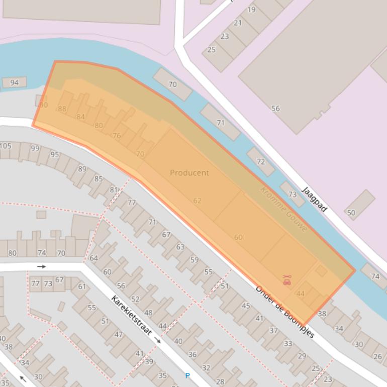 Kaart van postcodegebied 2802AW.