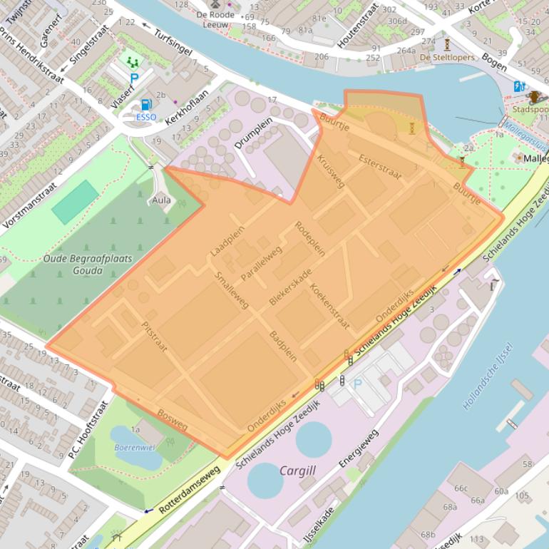 Kaart van postcodegebied 2802BE.