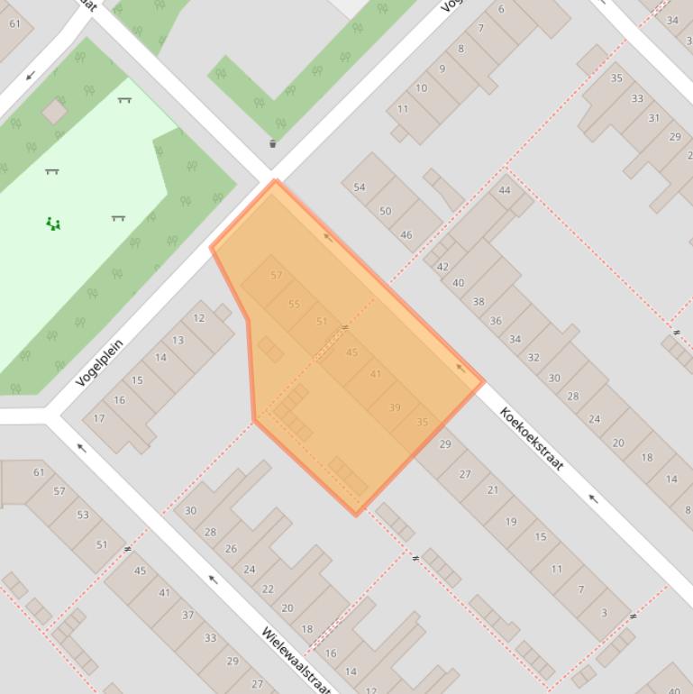 Kaart van postcodegebied 2802CB.