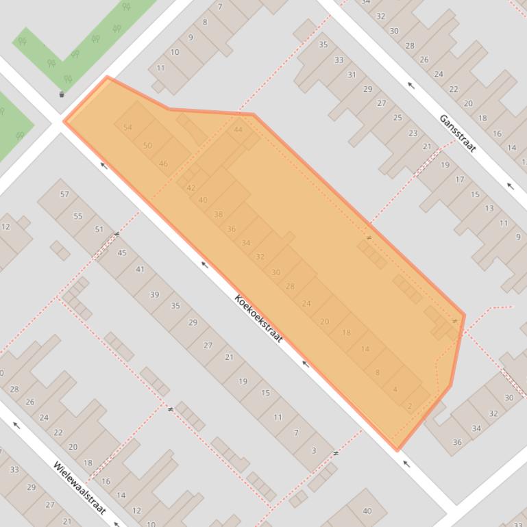 Kaart van postcodegebied 2802CD.