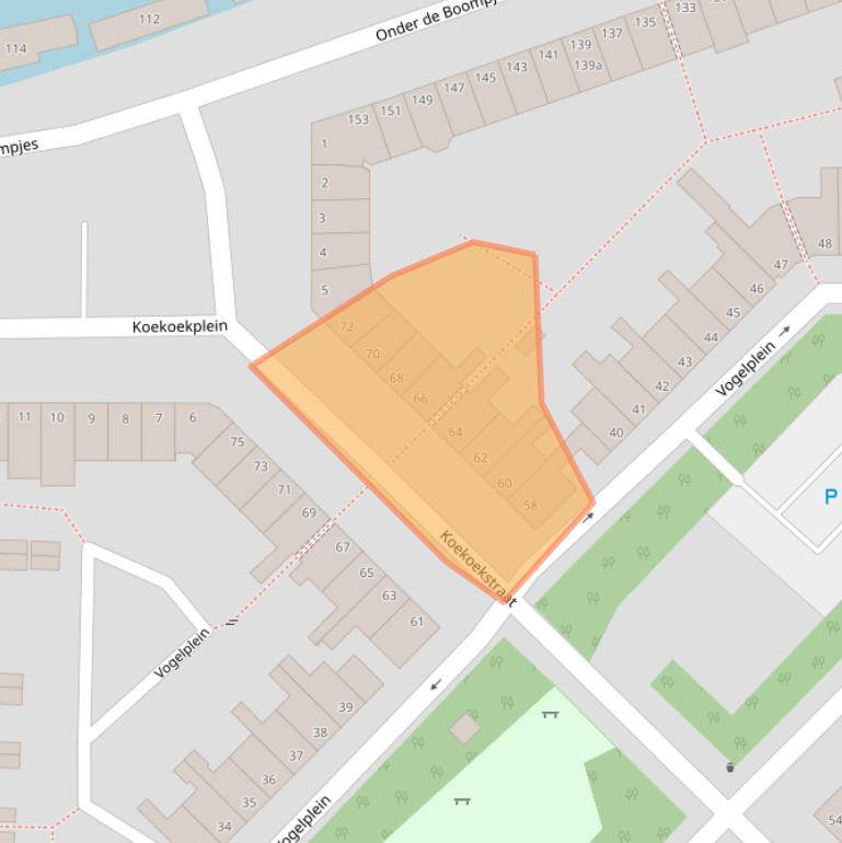 Kaart van postcodegebied 2802CE.