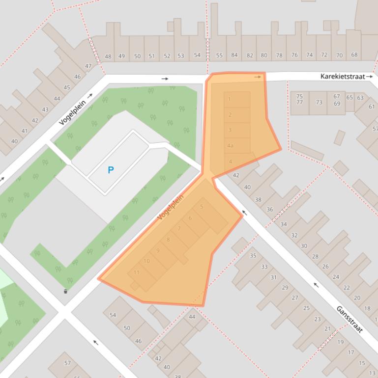 Kaart van postcodegebied 2802CG.