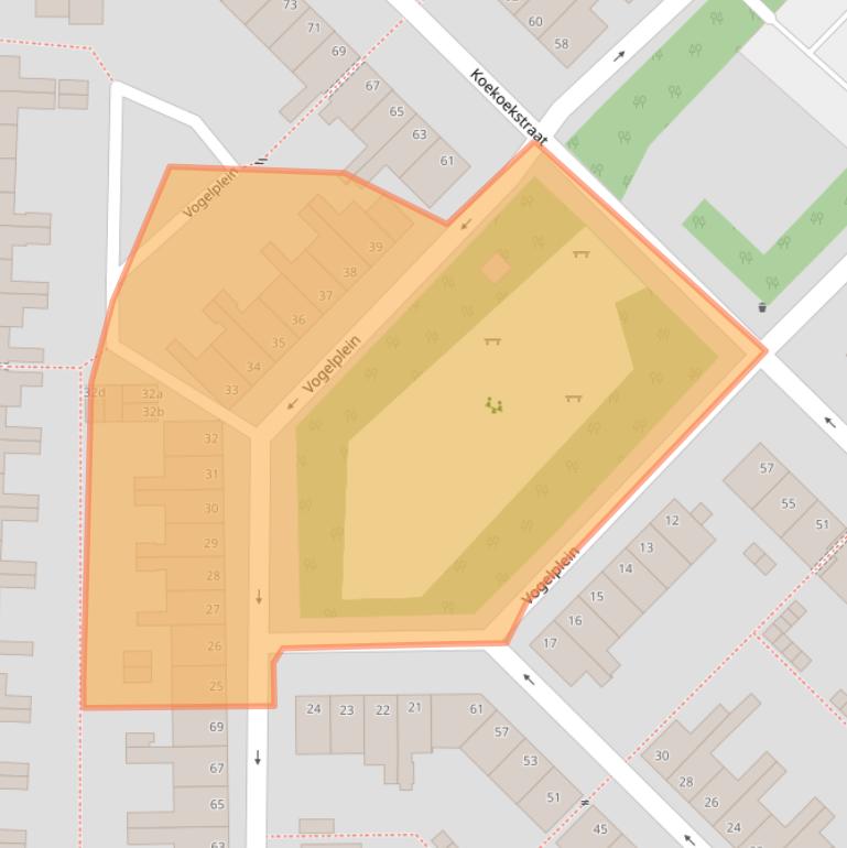 Kaart van postcodegebied 2802CJ.