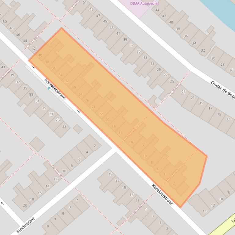 Kaart van postcodegebied 2802CN.