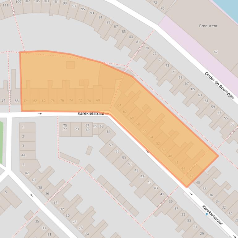 Kaart van postcodegebied 2802CP.