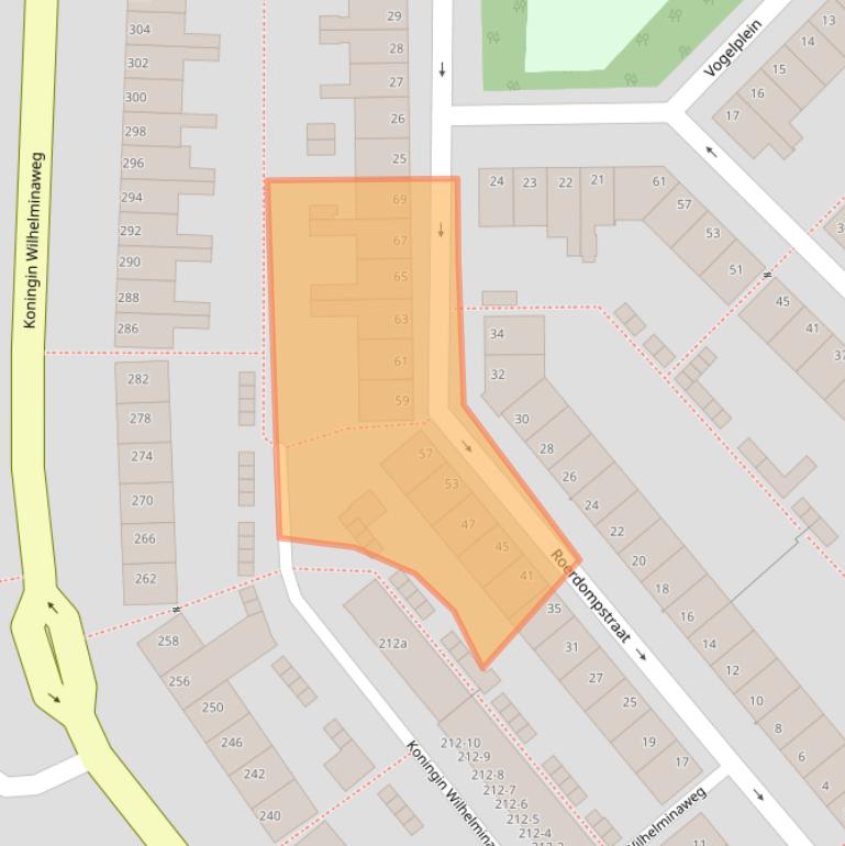 Kaart van postcodegebied 2802CS.