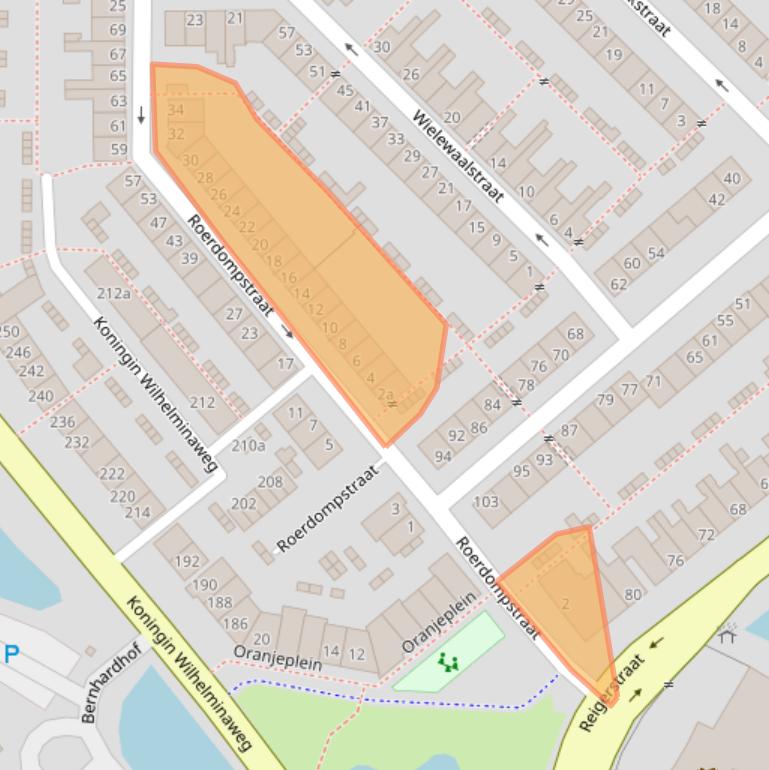 Kaart van postcodegebied 2802CT.