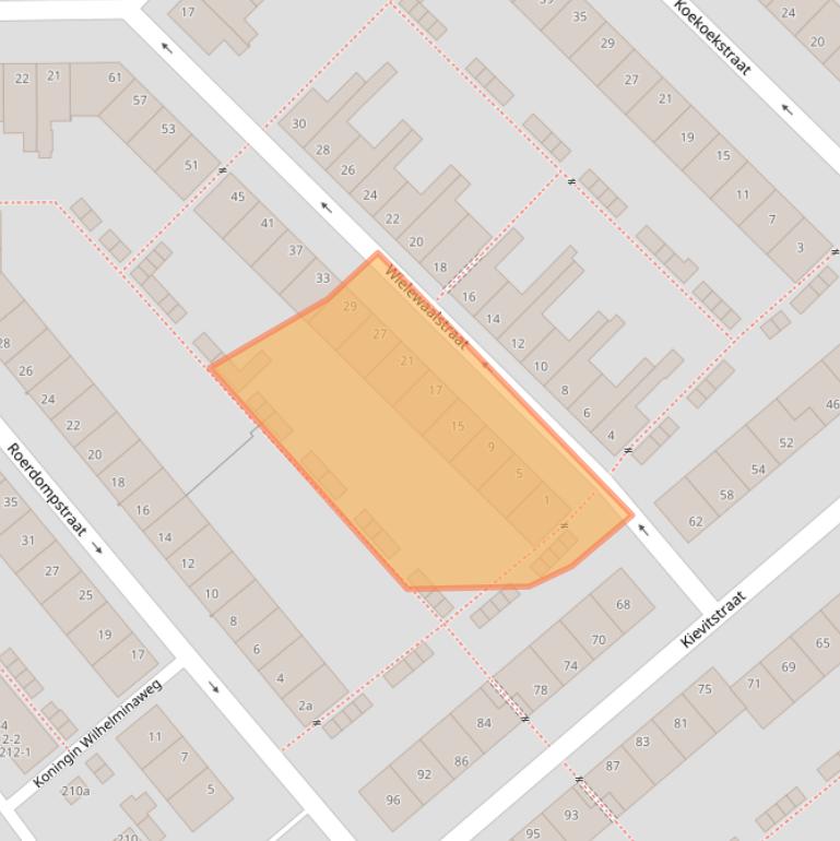 Kaart van postcodegebied 2802EA.