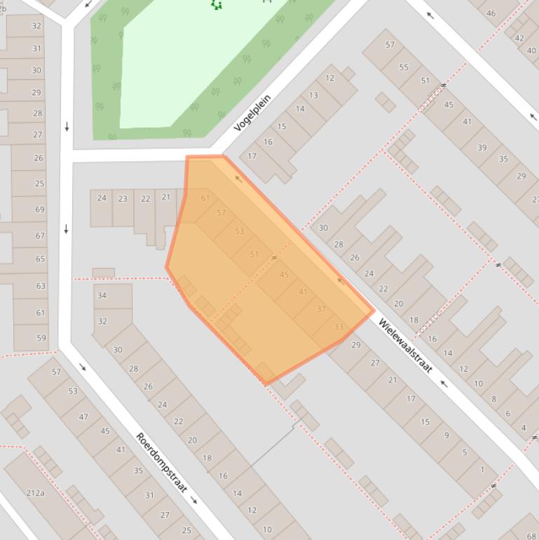 Kaart van postcodegebied 2802EB.