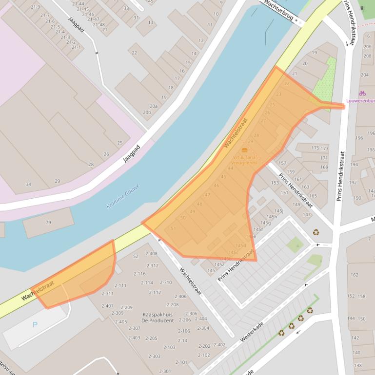 Kaart van postcodegebied 2802EV.