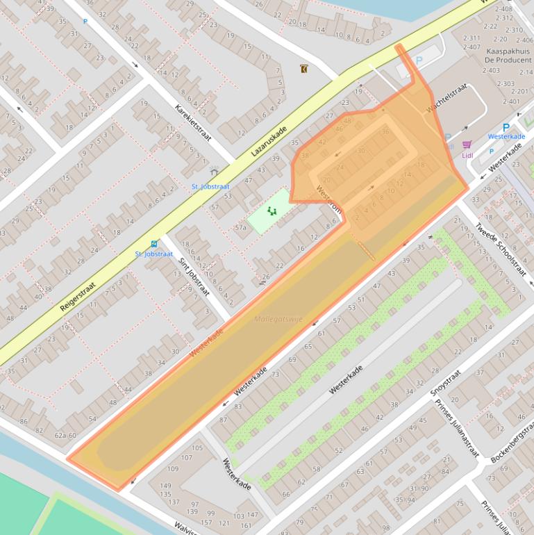 Kaart van postcodegebied 2802EX.