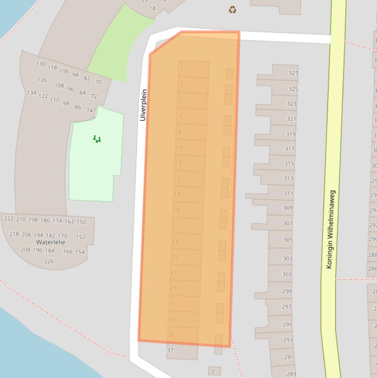 Kaart van postcodegebied 2802GA.