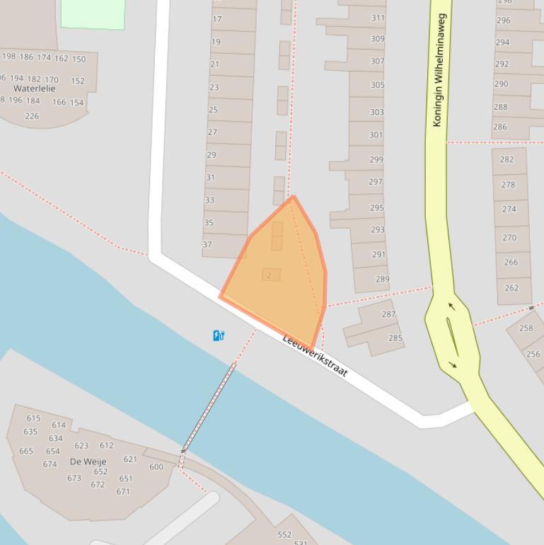 Kaart van postcodegebied 2802GG.